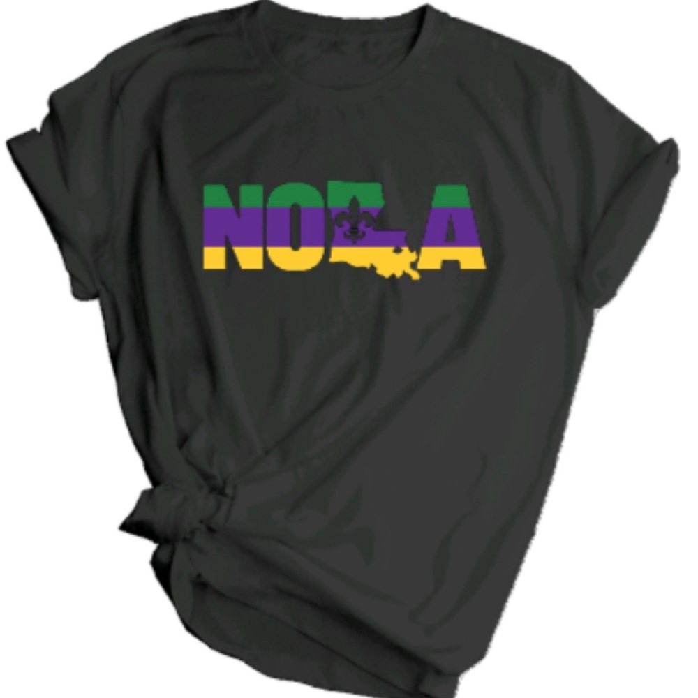 NOLA Mardi Gras Black Tee S-XL